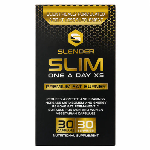 نمای روبروی جعبه قرص لاغری اسلندر اسلیم اصل ۳۰ عددی Slender Slim One A Day XS