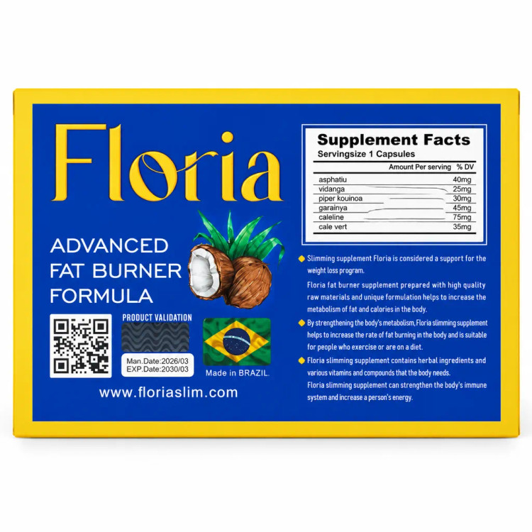 جدول ارزش غذایی ترکیبات قرص لاغری Floria Advanced Fat Burner Formula